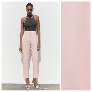 Zara Blush Pink High Waisted Trousers